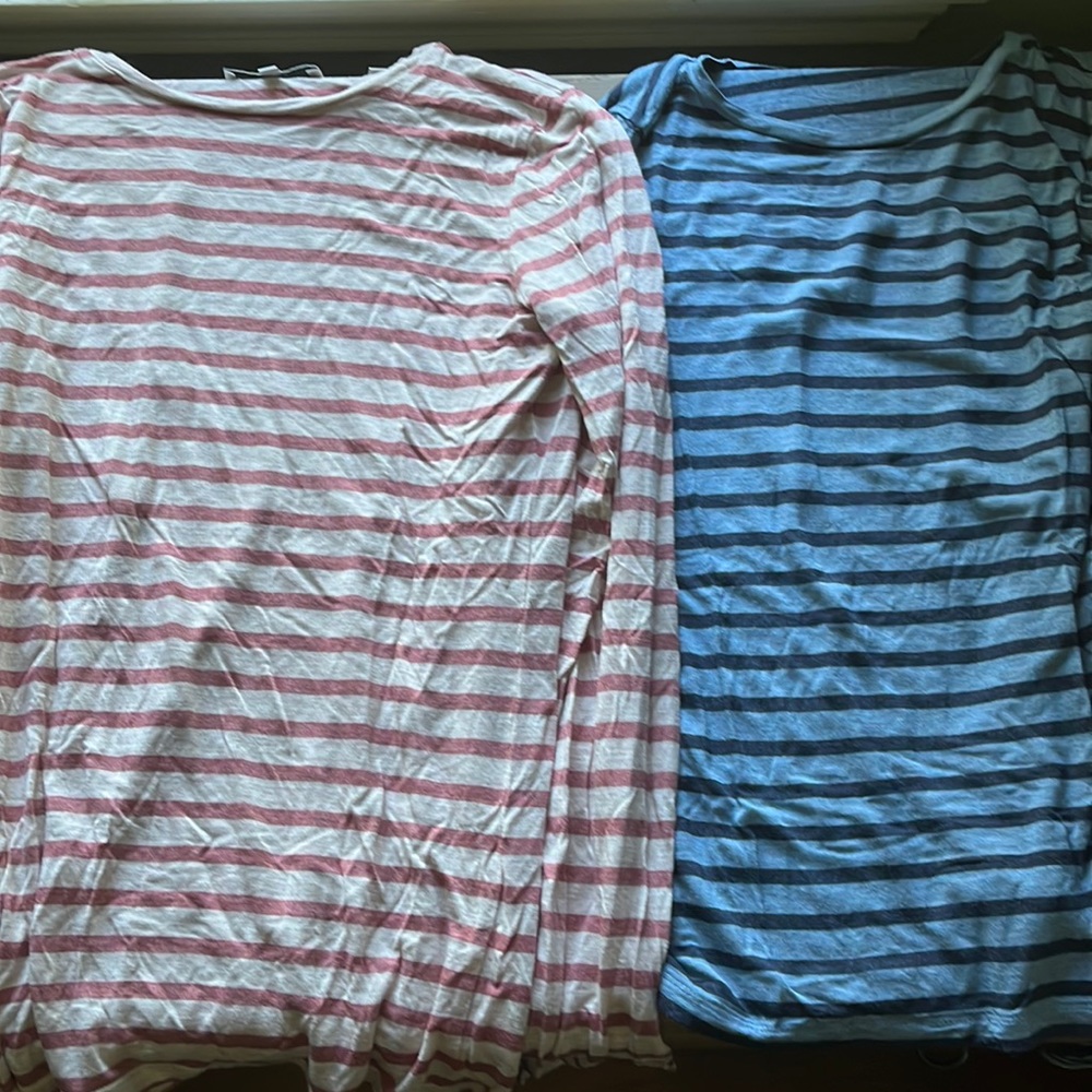 TWO Vince brand long sleeved t-shirts.